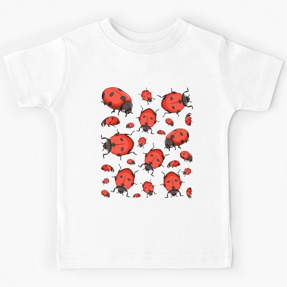 Cute Ladybugs Pop Art Funny Vintage Ladybug Kids T-Shirt 120
