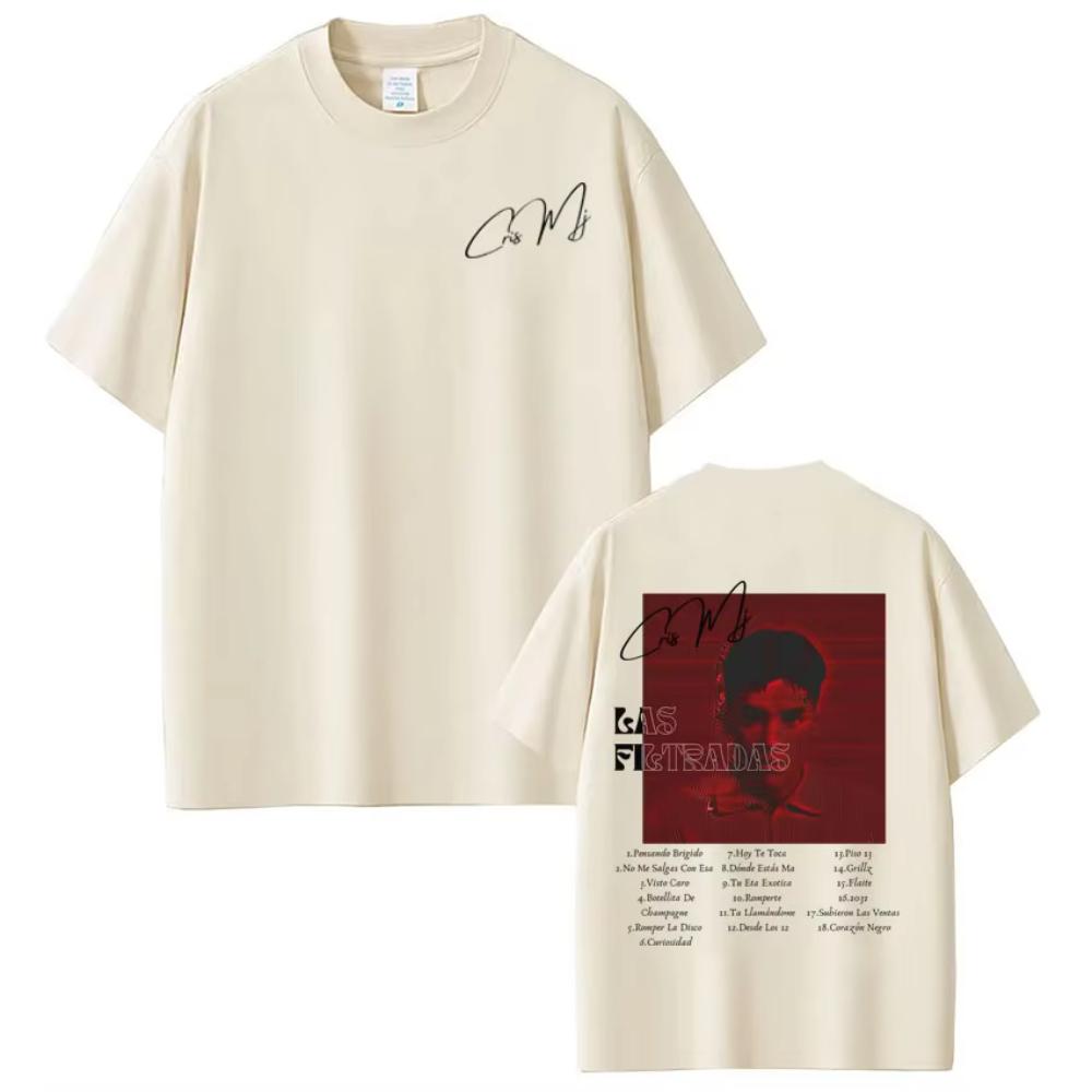Rapper CRIS MJ Tour  Album Graphics T-shirts Men Women Fashion T-shirts Short-sleeved Male Cotton Loose T-shirts Tops