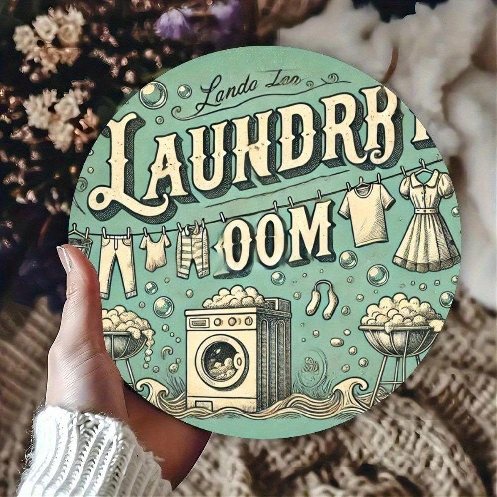 Vintage Metal Poster Wall Art 8x8 Inch Laundry Room Home Decor