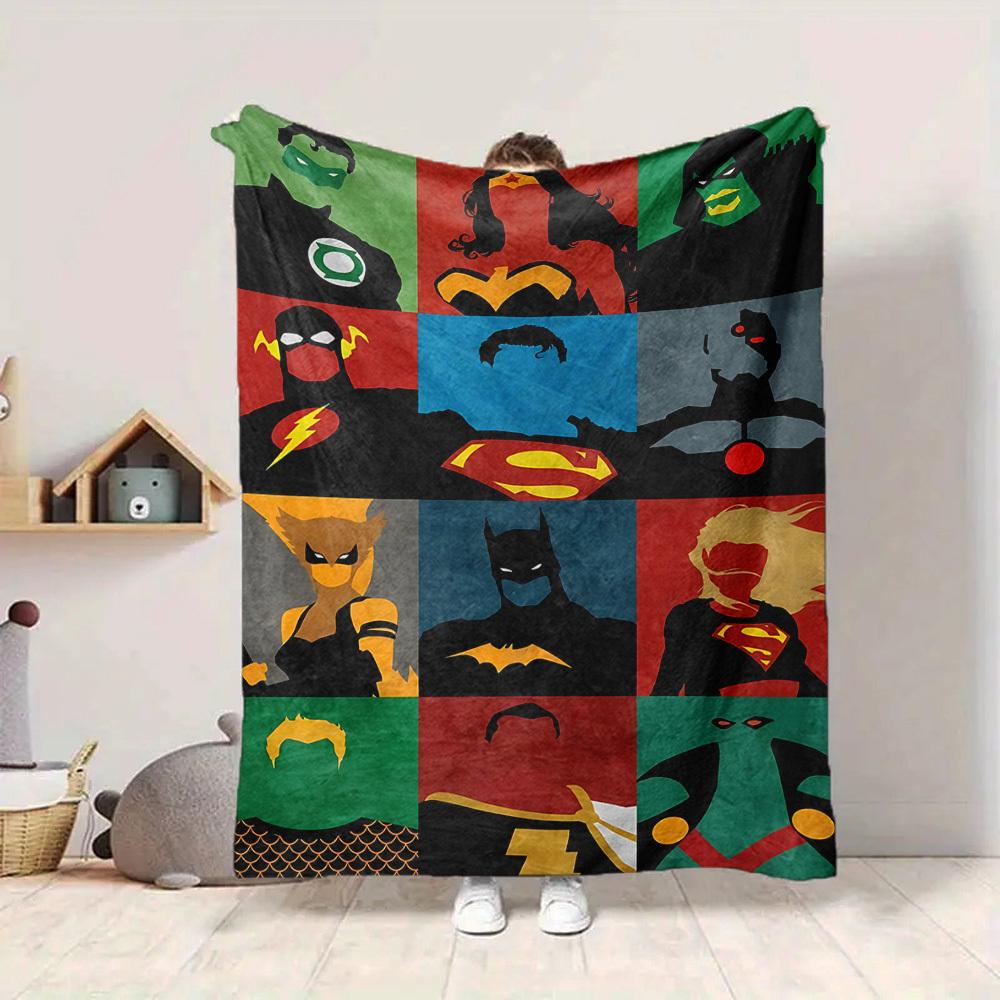 1pc Superhero Blanket Lightweight Flannel Throw For Sofa, Bed, Travel, Livingroom, Office, Couch, Chair, And Bed