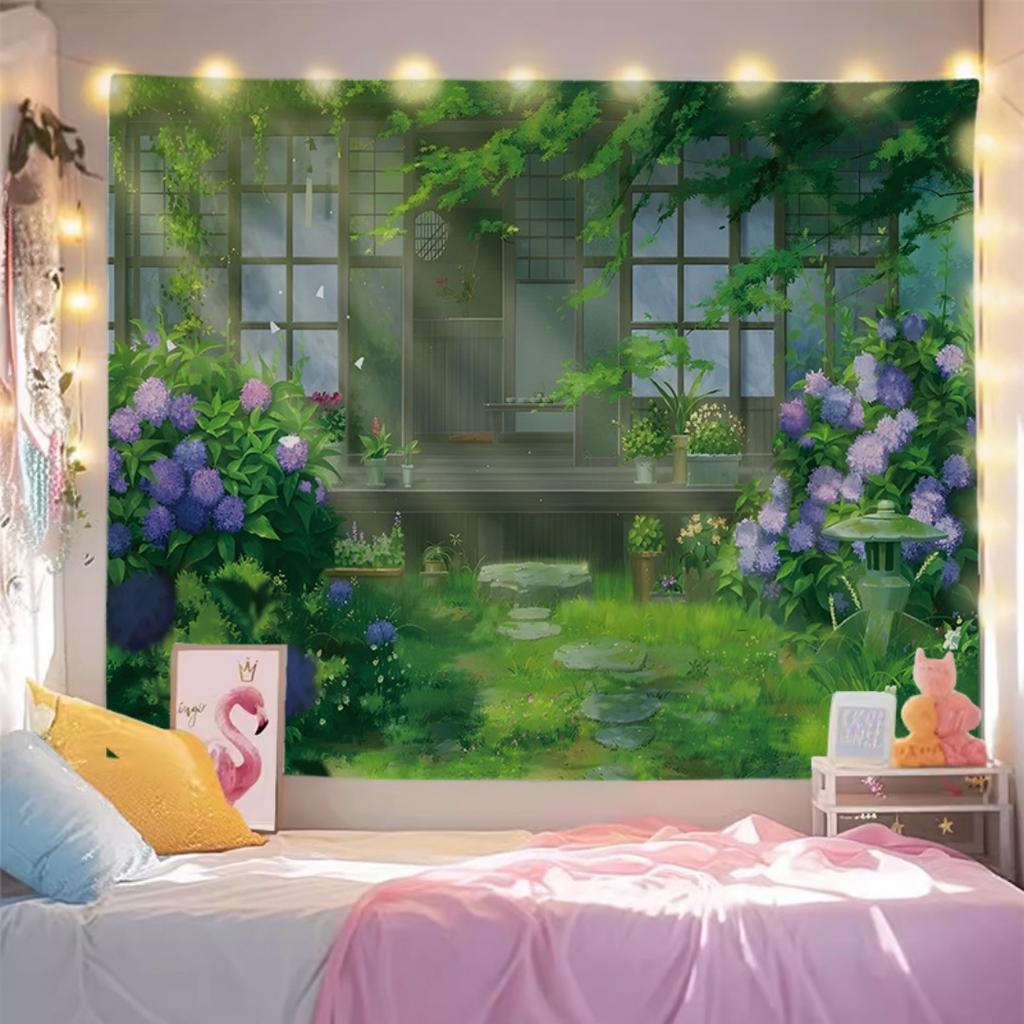 Healing Room Tapestry Background Wall Fabric For Bedroom Decor Dorm Hanging And Live Stream Backdrop Aesthetic Art