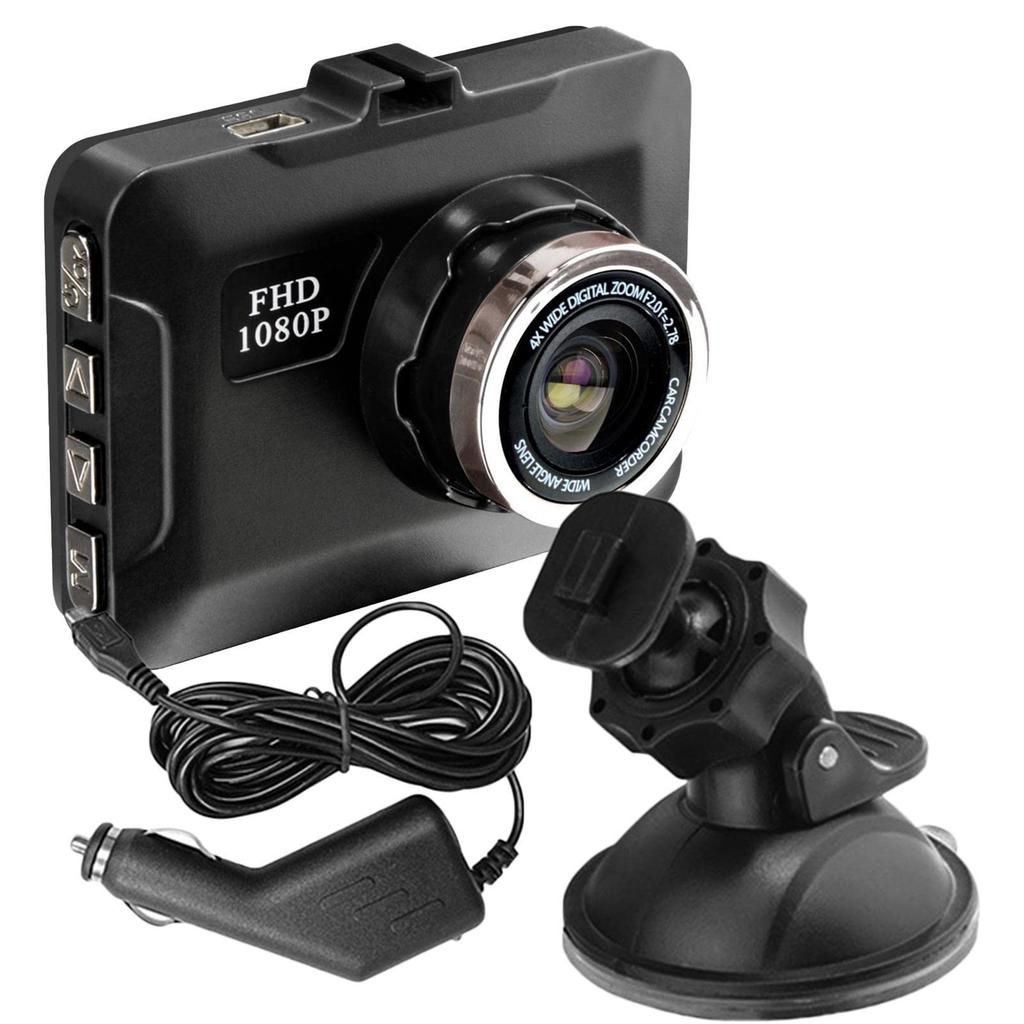 LckCryspho FHD 1080p Dash Camera Loop Recording, Night Vision Mode, 32GB SD Compatible, For Car Use, Black