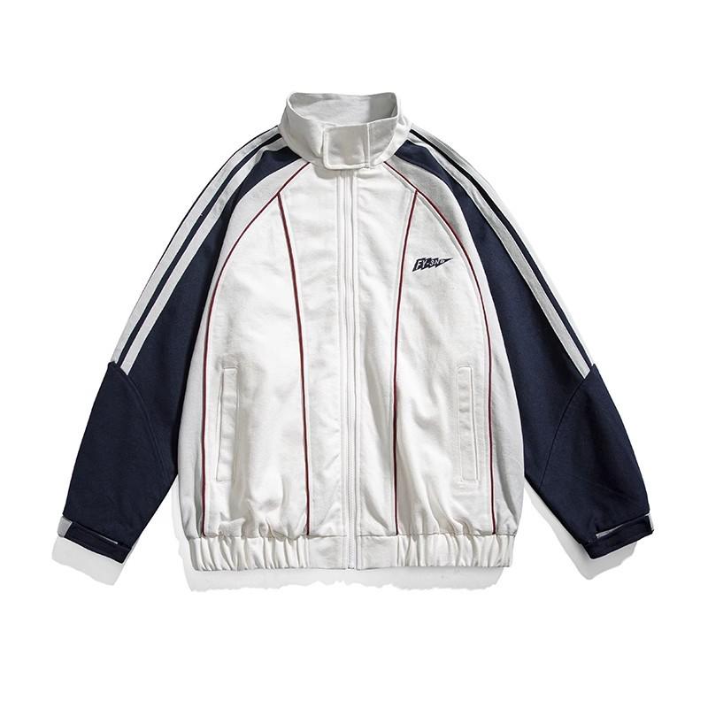 Mountain Style Striped Men's Casual Autumn Jacket with Contrast Colors