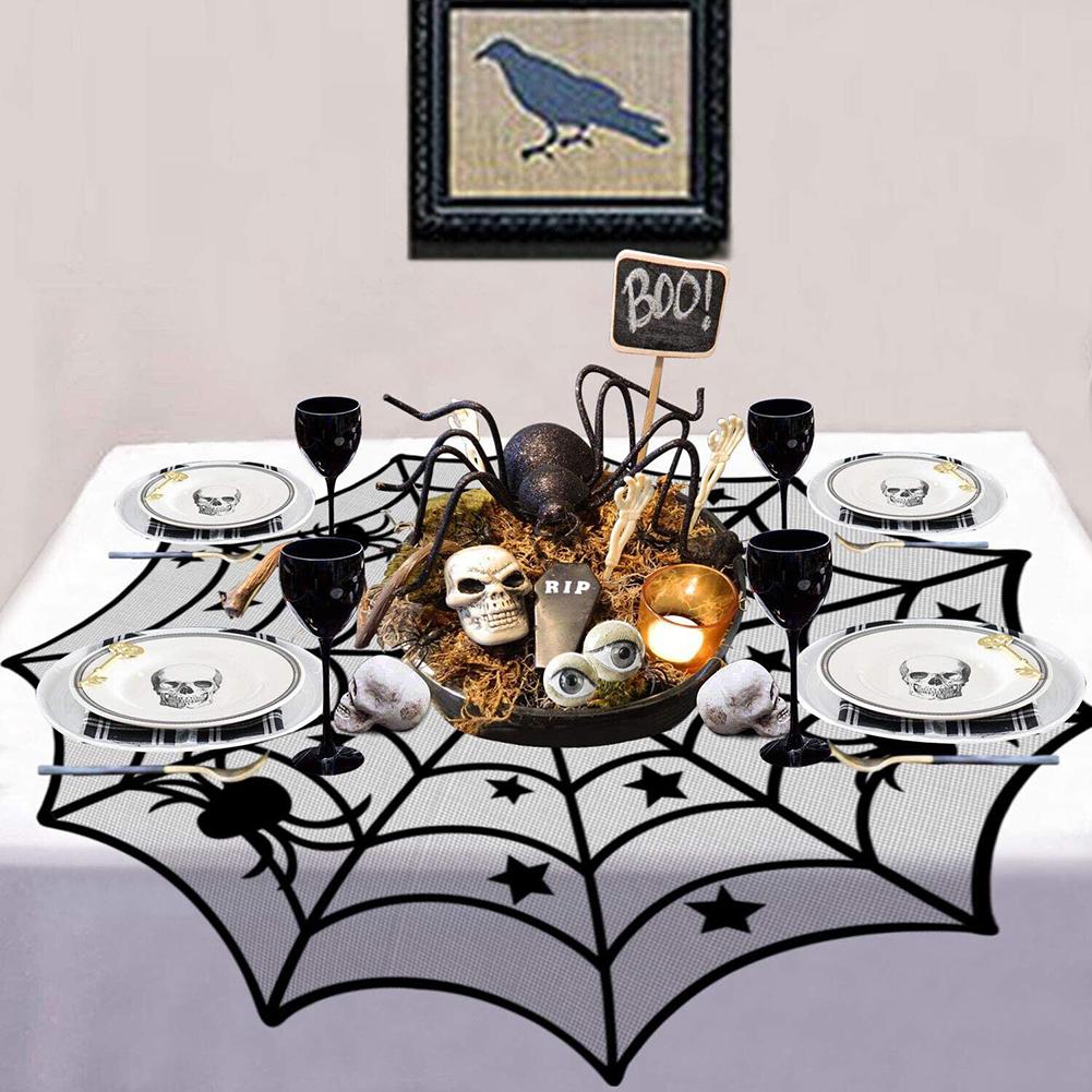 Unique Spider Web Lace Table Runner for Halloween Enhance Your Party Ambience