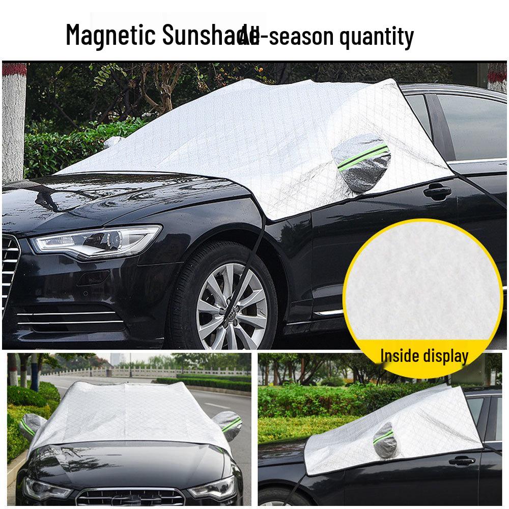 

Магнитный автомобильный солнцезащитный козырек: Снегостойкий, Морозостойкий, Ветрозащитный, Водонепроницаемый, Теплоизоляционная стеклянная крышка 23.3*14.8*1 серебряный