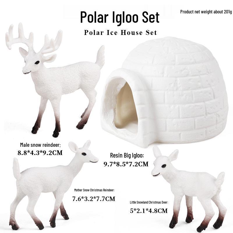 Polar Wildlife Animal Model Toy Set: Polar Bear & Penguin