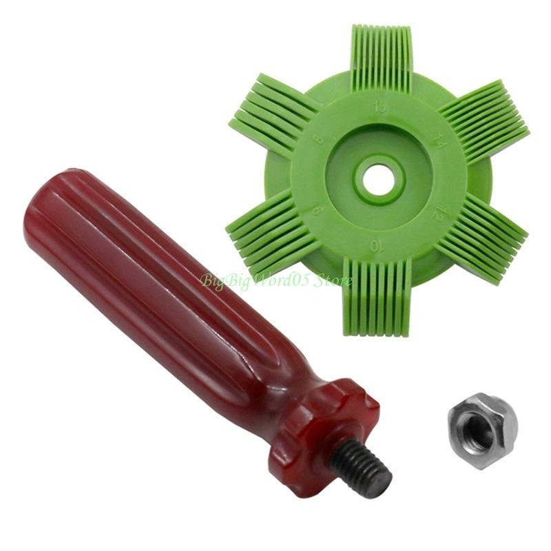 24TE 2pcs/set Air Conditioning Cleaning Comb Radiator Evaporator Fin Straightener Cleaner Brush Tool