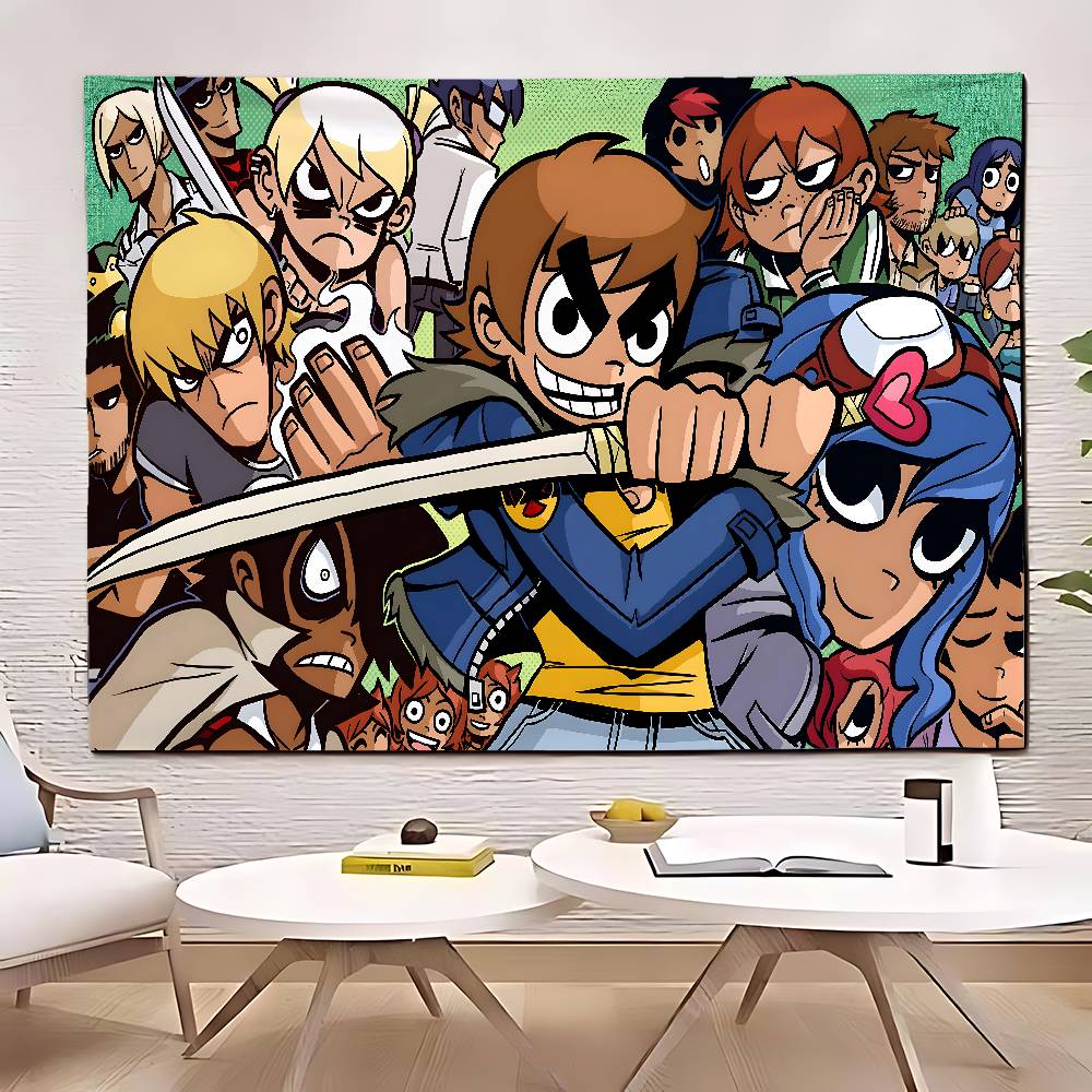 SScott Pilgrim Tapestry Customizable Tapestries Of Various Styleswall Hangings Celebrity Photo Printingwall Hangings