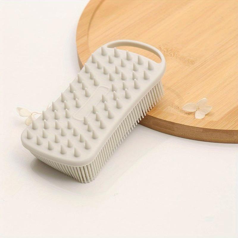 Silicone Body Scrubber and Shampoo Brush, 2-in-1 Soft Exfoliating Loofah, Shower Scalp Massager, Easy To Clean, Unscented, No Battery Needed