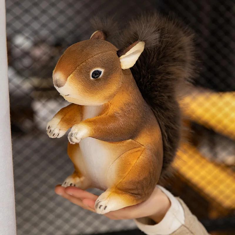 20cm Simulated Squirrel Plush Toy Cute Animal Stuffed Toys Gifts for Squirrel Animal Enthusiasts Kids Birthday Xmas Gifts Decor