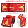 Christmas Linen Table Runner Merry Christmas Decoration For Home 2025 Navidad Noel Kerst Xmas Ornament Happy New Year Gifts 2025