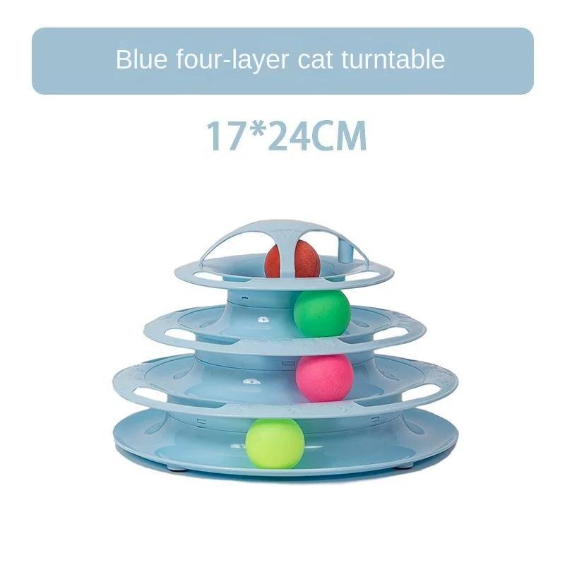 

Pet Toy Pet Intelligence Training Track Tower Four-layer Turntable Funny Cat Toy Disc with Rotating Ball Tunnel Track Disc