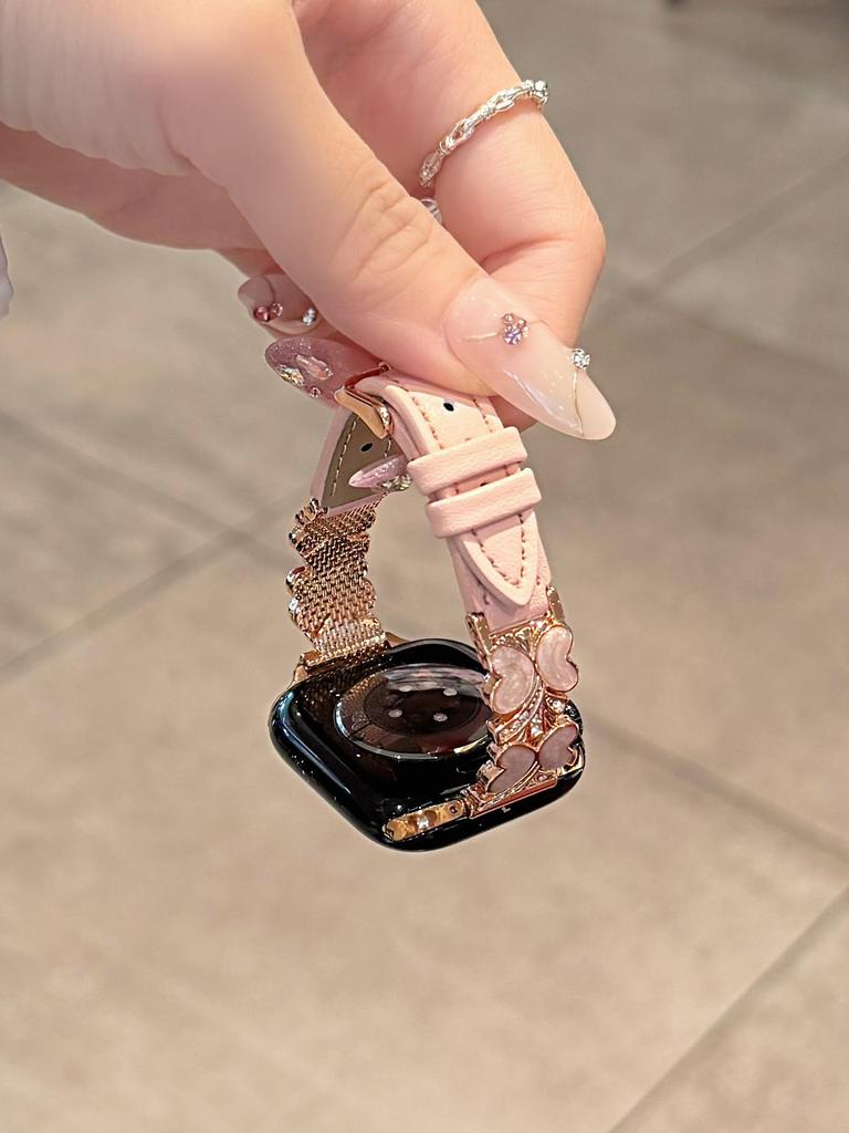 Enamel Butterfly Leather Strap for Apple Watch Series 2-10