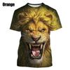 New Fashion 3d Lion Print Designed Tops T Shirt Men Women Casual Harajuku Short Sleeve T-Shirt Short Sleeves
