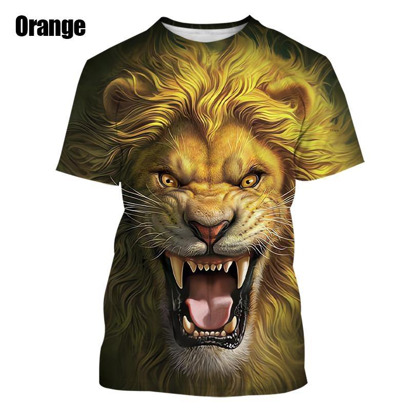 New Fashion 3d Lion Print Designed Tops T Shirt Men Women Casual Harajuku Short Sleeve T-Shirt Short Sleeves