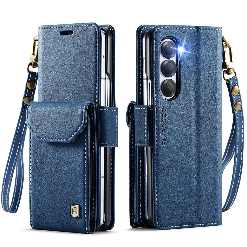 Suitable for Samsung Z Fold6 Phone Case, ZFOLD5 Phone Leather Cover with Card Slot and Wallet, Foldable Flip Cover