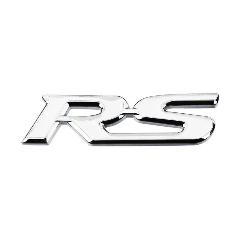 1pcs 3D Metal Car Letters Sticker RS Logo Sport Emblem Badge Auto Accessories