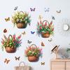 Flower Basket Butterfly Rose Peony Decals Self-adhesive Waterproof Wall Sticker