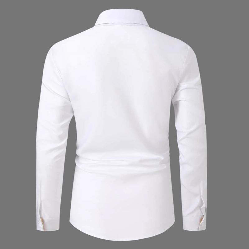 Jaro Podzim Pánská Košile s Dlouhým Rukávem a Klopou Kostkovaná Prošívaná Kardigan Košile Topy Pánská Business Casual Košile