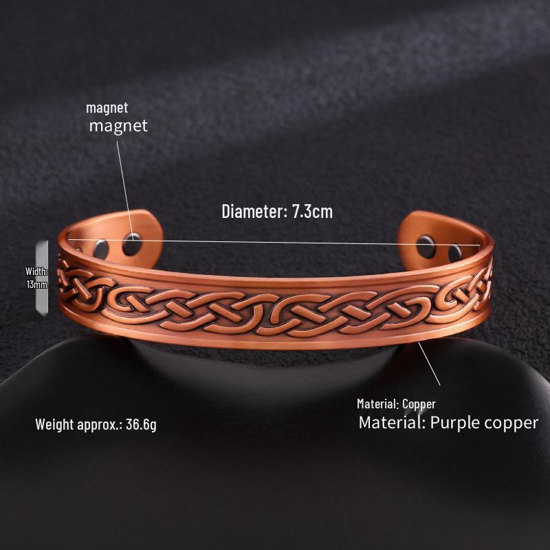 Purple Copper Magnet Bracelet - Adjustable Pure Copper Hand Jewelry