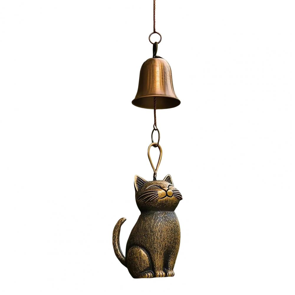 Einzigartiger Katzen-Windspiel Metall-Katzen-Windspiel Gartenstatue für Katzenliebhaber Outdoor Hängendes Gedenk-Ornament Veranda-Dekoration Geschenk