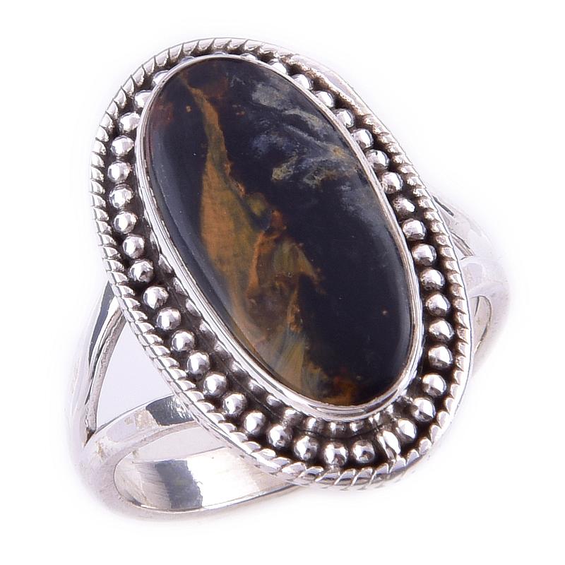 Natural Pietersite Gemstone Handmade 925 Solid Sterling Silver Ring Size 7 T0K14