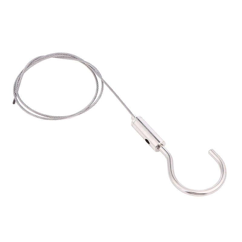 Adjustable Automatic Wire Rope Spring Hook Clothesline Picture Hanging Suspension Code Cable With Curved Hook