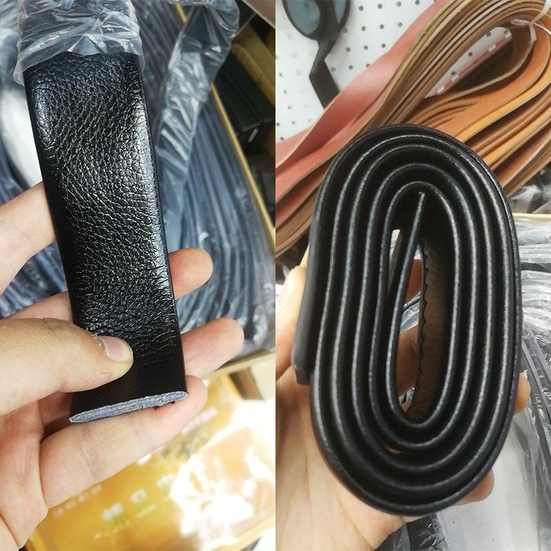 Top Layer Pattern Automatic Buckle Headless Belt, Lychee Pattern Men'S Business Belt, Leather Belt, Body Belt.