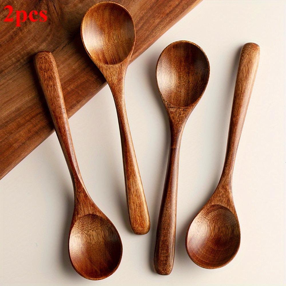 

2pcs handmade vintage spoons - durable and stylish kitchen utensils коричневый