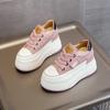 Fashion 9cm Genuine Leather Platform Sneakers Wedge Shoes for Women Breathable Sneakers Autumn Casual Shoes Hidden Heel Zapatillas Mujer