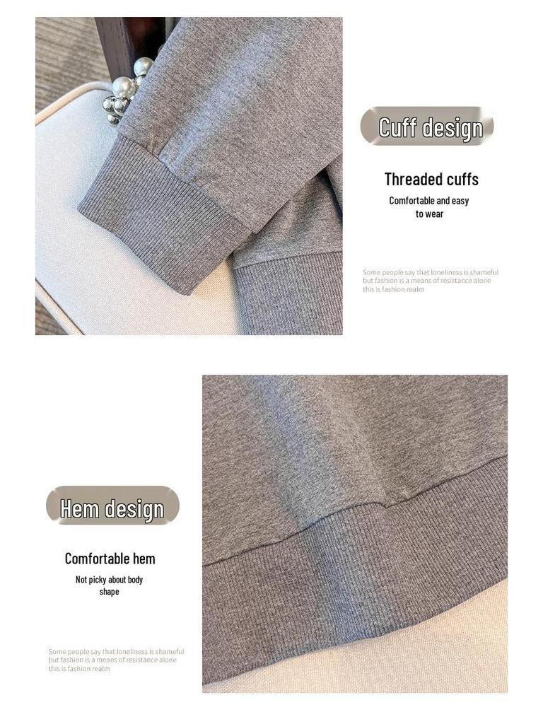 Plus Size Autumn Hoodie, 2X/3X Loose Fit, Bust 150/160/170 cm