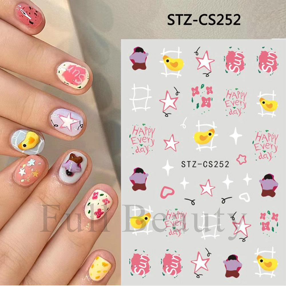 Nail Sticker Wine Red Bow Tie Line Feather Nail Enhancement Back Glue Nail Jewelry Nail