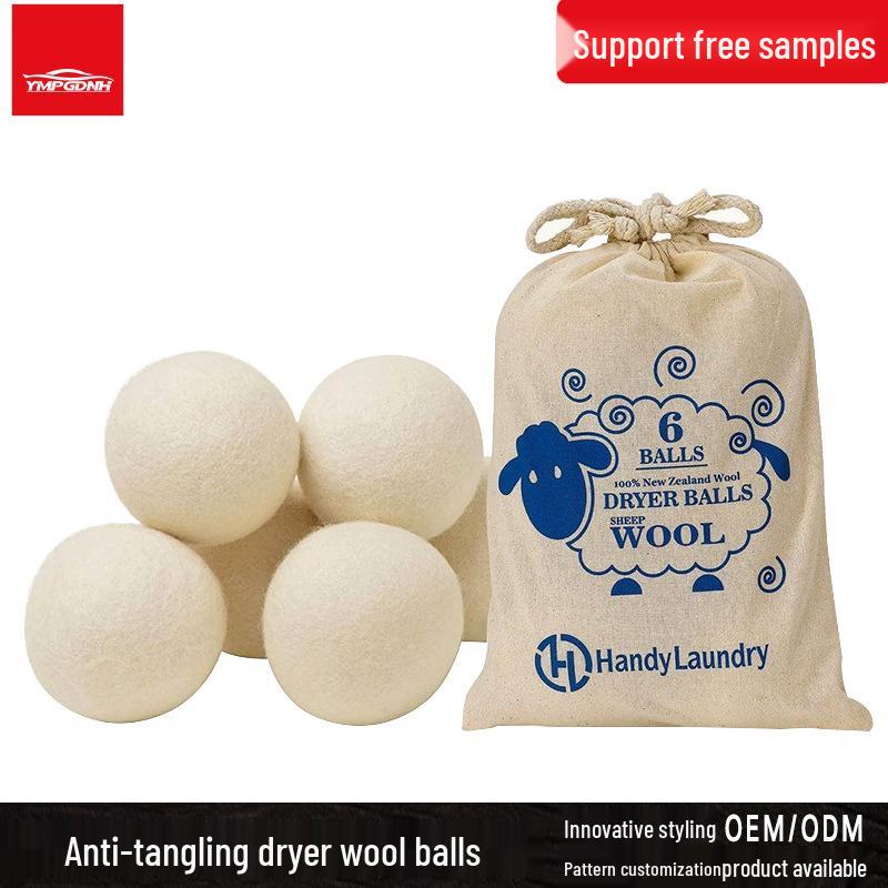 Anti-Static Wool Felt Laundry Balls - Tangle-Free Drying Solution White; 4cm