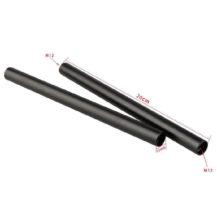 2Pcs 15MM 20CM Long Photography Rods Aluminum Alloy for Enhances Camera Support in Shoots