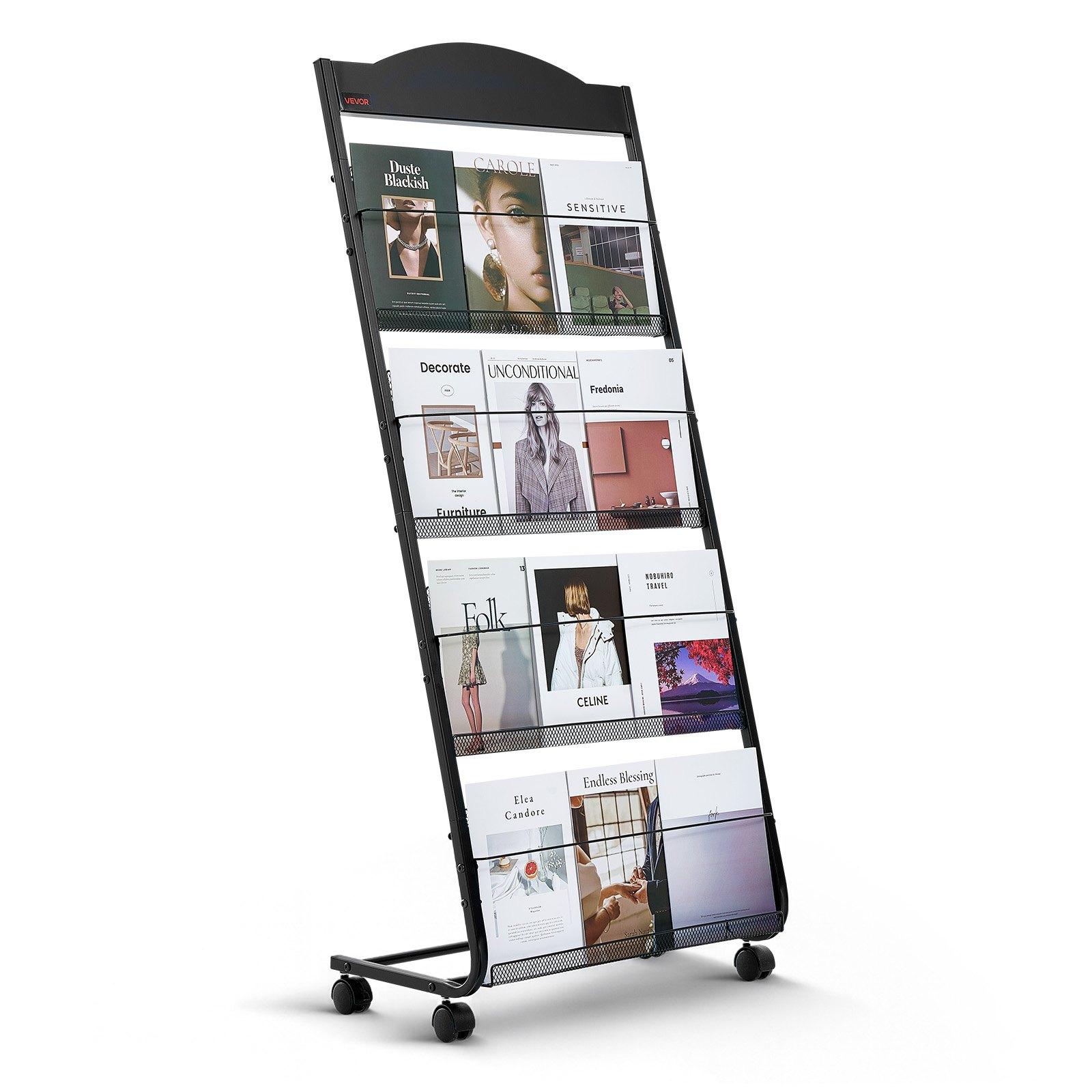 VEVOR Brochure Display Rack, 4-Tier Magazine