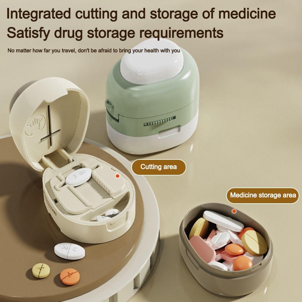 Multifunctional Quartering Pill Cutter Dustproof Medicine Pill Cutter  for Small or Large Pills
