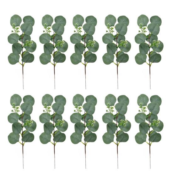 1 Bouquet Fake Plant No Watering Reusable Colorfast Excellent Decorative Artificial Eucalyptus Leaves Stems for Living Room