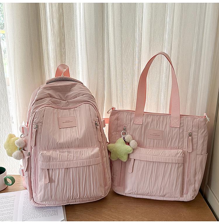 Schoolbag new high-value Japanese ins fresh and sweet macaron backpack junior high school students lightweight travel backpack