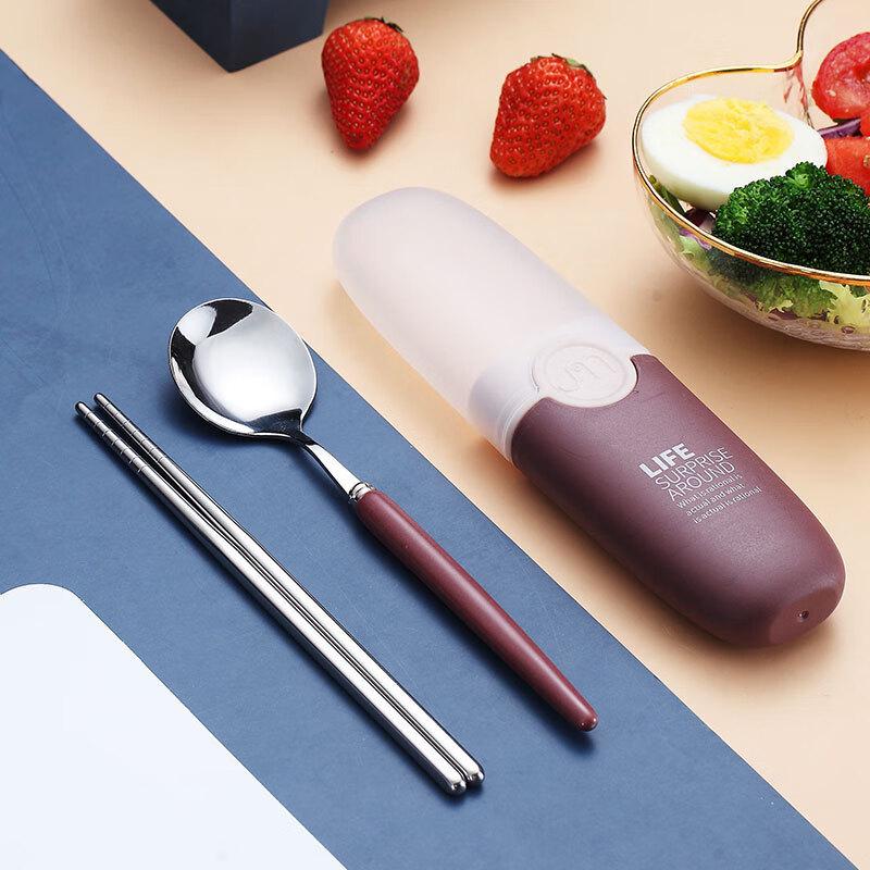 304 Stainless Steel Portable Cutlery Set with Ceramic Handle