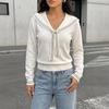 2026 Autumn/Winter Sweet College Style Striped V-Neck Pullover Sweater