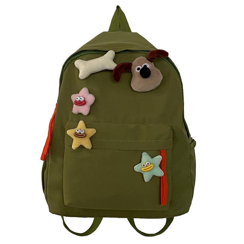 Student schoolbag Japanese and Korean simple cartoon accessories casual backpack fresh and sweet large capacity versatile commuter backpack