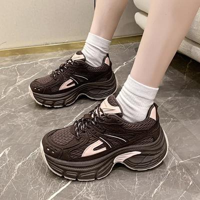 Mode Platform Dames Sneakers Vetersluiting Ronde Neus Dikke Zool 2024 Hoge Kwaliteit Casual Comfortabele Damesschoenen Zapatillas De Mujer