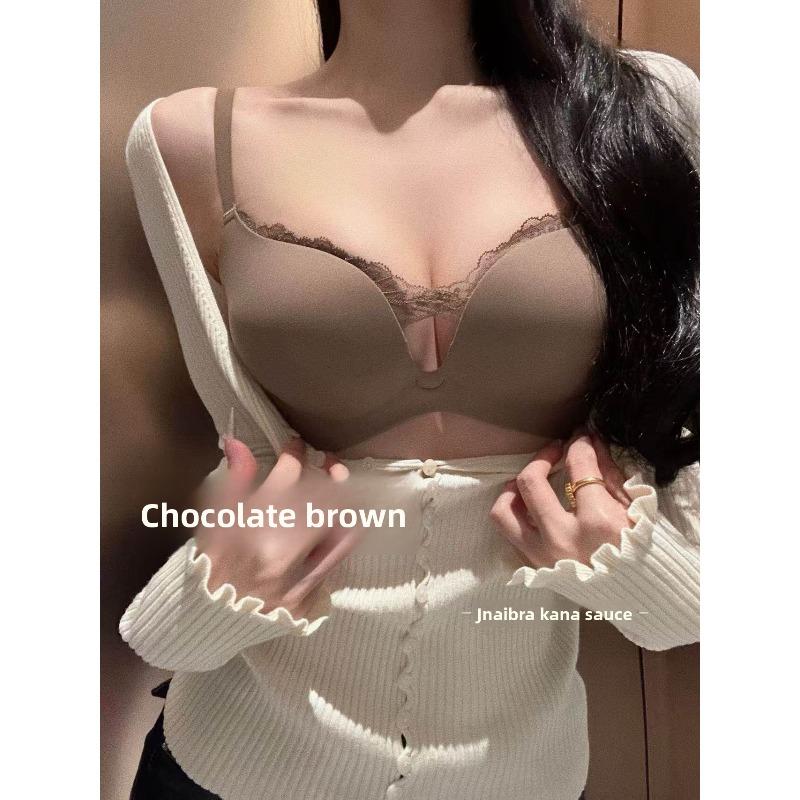 Girl Spring and Summer Pure Desire Sexy No Trace Comfortable No Underwire Small Chest Gather Adjust Type Underwear