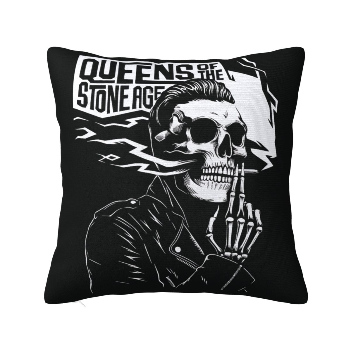 Queens Of The Stone Age Music Band Pillow Cover American Rock Music Pillow Case For Office Car Cushion Cover Soft Pillowcases 12x12Inch