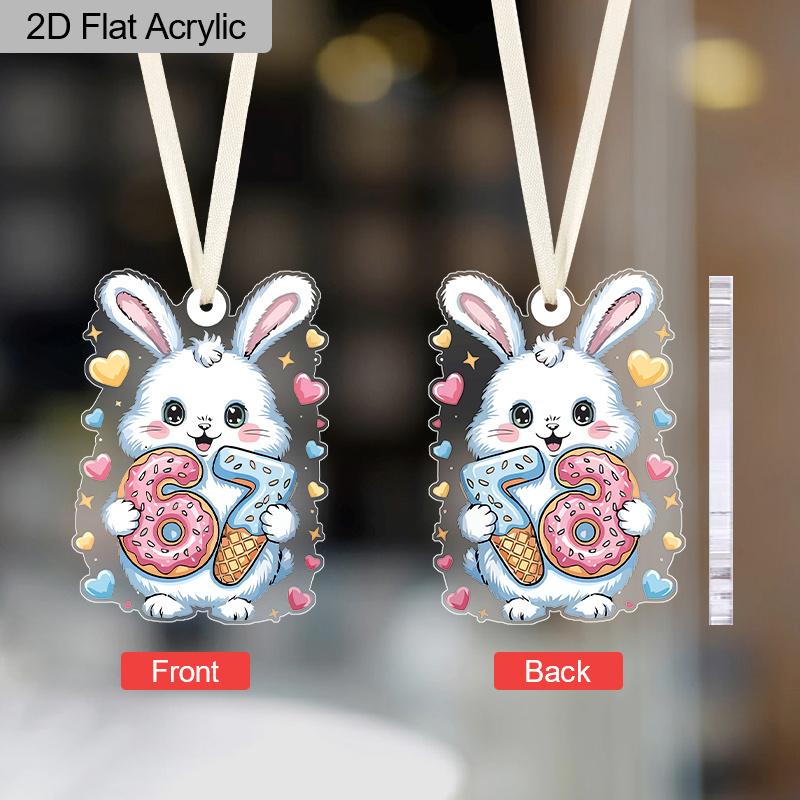 Easter Acrylic Hanging Ornament - Adorable Bunny Pattern, 67 Unique Pendants/Drops/Finials, Ideal Festival Gift for Friends & Family