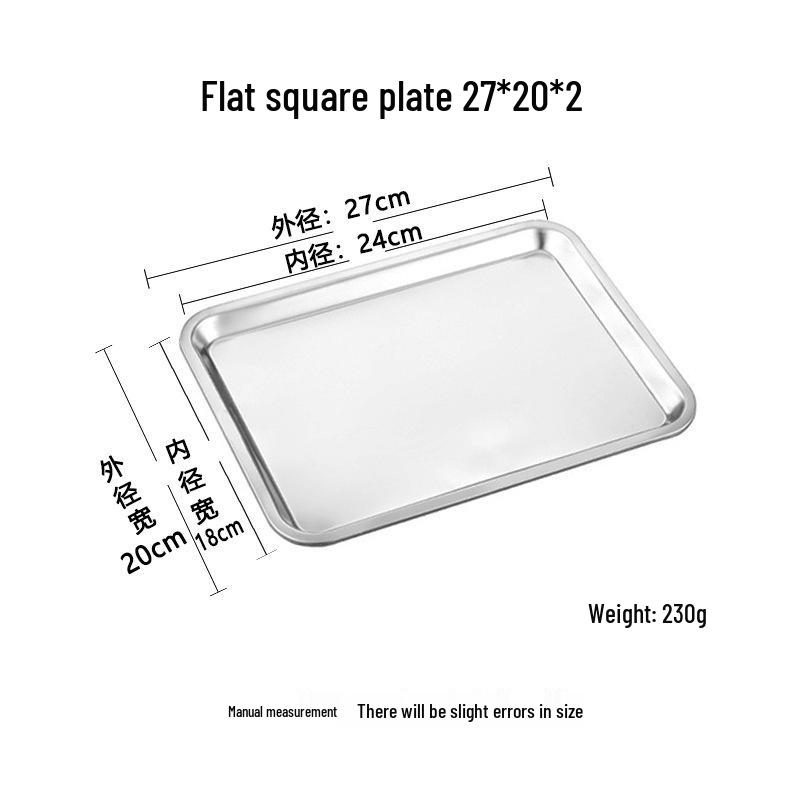 Stainless Steel Rectangular Steaming & Barbecue Plate for Home & Commercial Use
