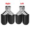 Left 63mm ID 89mm OD Matte Carbon Fiber Car Exhaust Pipe Muffler Cover Dual Tips