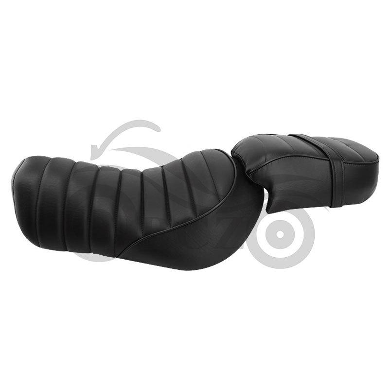 Harley XL883/1200 Front & Rear Seat Cushions with Front Seat Bag (Black, 2016-2021)