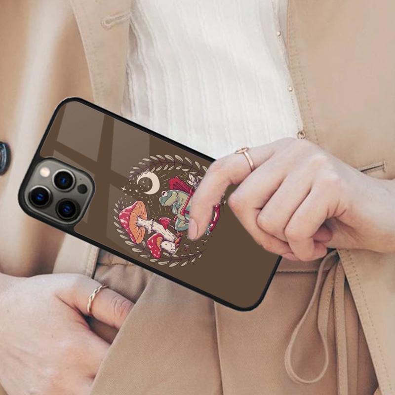 

Cottagecore Aesthetic Frog Mushroom Witchy Moon Magnetic Phone Case For iPhone 17 Air 16 14 13 12 Pro Max 15 Plus MagSafe Cover iPhone 14