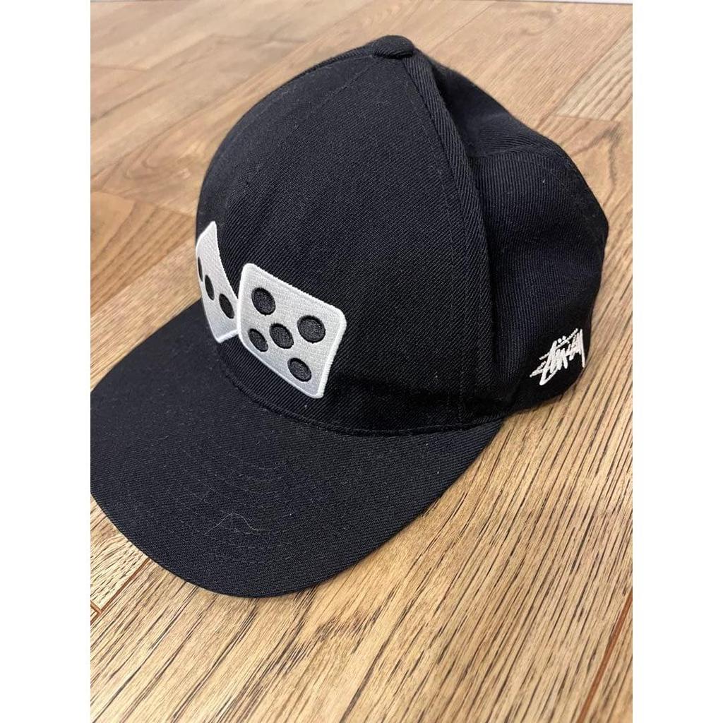 Used Stussy Dice Snapback Cap Black